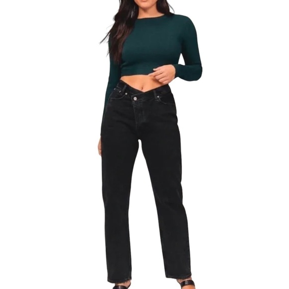 ABERCROMBIE & FITCH The Dad High Rise Crossover Waist Jeans - Picture 1 of 13